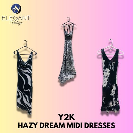 Y2K Hazy Dream Midi Dresses - EV1331