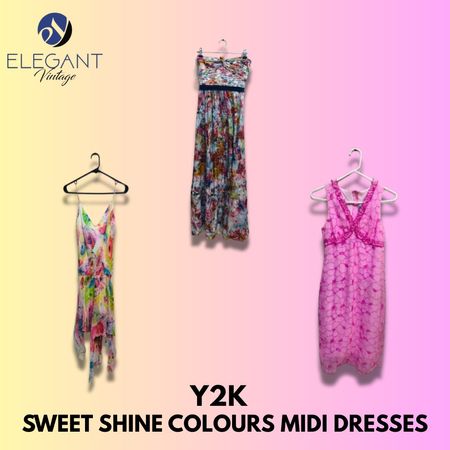 Y2K Sweat Shine Colours Midi Dresses - EV1332