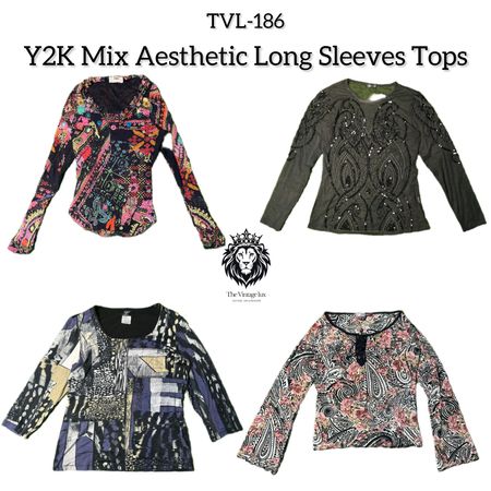 Y2K Mix Aesthetic Long Sleeves Tops (TVL-186)