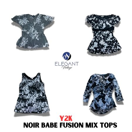 Y2K Noir Babe Fusion Mix Tops - EV1150