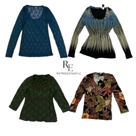 Y2K IT Gitl Grunge Camisas de Manga Larga RE-2562