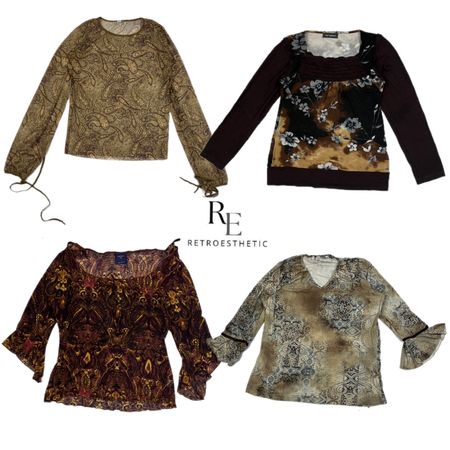 Y2K Erthy Tone Full Sleeves Tops RE-2564