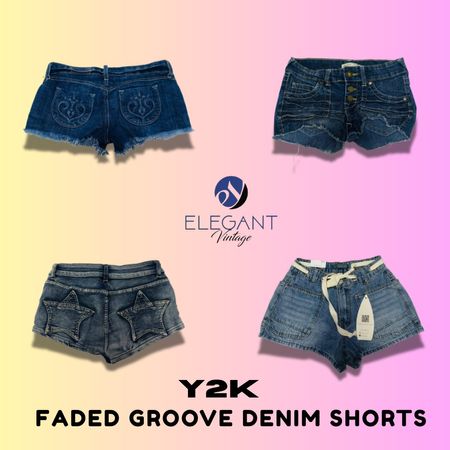 Shorts en denim délavés Faded Groove Y2K - EV1394