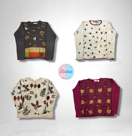 Vintage / Y2K Blooming Fall Knits   (R)