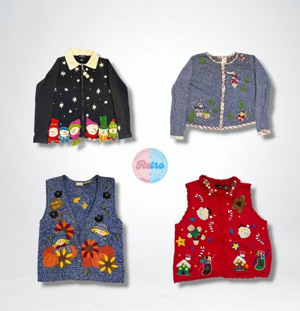 Vintage / Y2K Holiday Dreams Embellished Knits   (R)