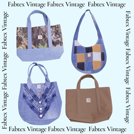 (FV-670) Upcycled Carharrt canvas denim camo mix rework bag with best quality and satisfaction work feel free to change your style