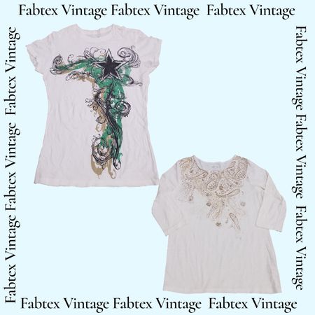 (FV-676) Black White Aesthetic Y2K Baby Tees