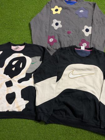 Pulls en patchwork mélangé upcyclés