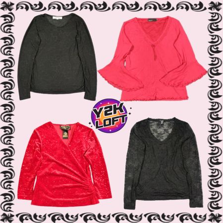 Y2K Soft Grunge Long Sleeve Tops