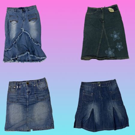 Y2K denim midi skirts (TH-188)