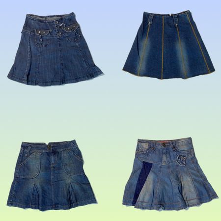 Saia midi de denim Y2K (TS-17