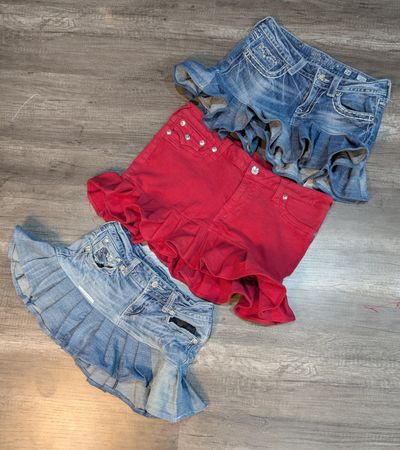 1323 - Upcycled Miss Me & True Religion Denim Skirts