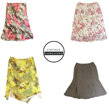Y2K Dreamy Skirt Set – Mesh Floral, Polka Dot & Indie Vintage (E)