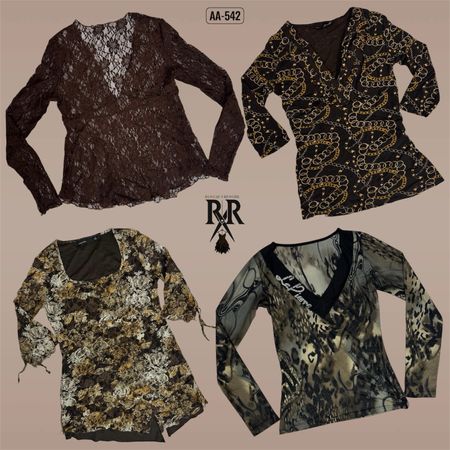 Y2K Earthy Tone Full Sleeve Tops (AA-542)