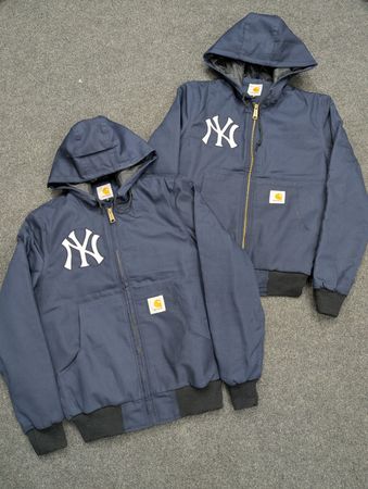 Carhartt Active Wear Dark Blue NY Embroidered Rework Style Jackets
