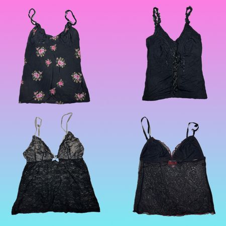 Y2k black gothic cami tops (SU 265)
