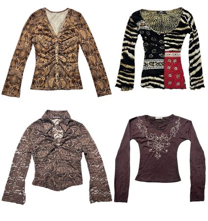 Earty tone Y2K tops: RE-012