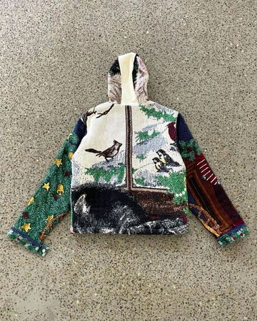 Upcycled Tapestry Hooded Jacket