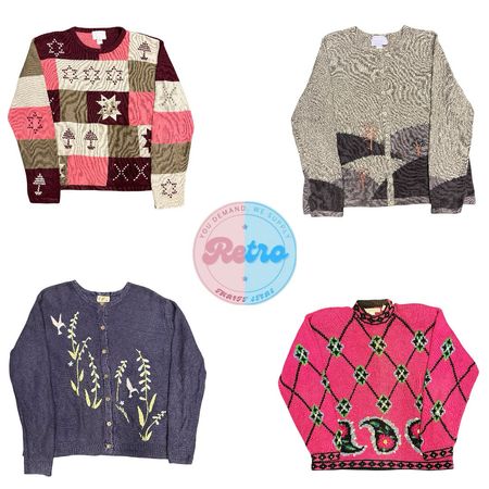 Winter Vintage Knitwear Mix – Unique Prints (E)