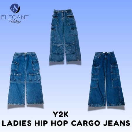 Y2K Ladies Hip Hop Cargo Jeans - EV1521