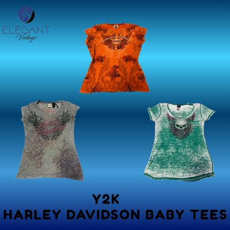 Y2K Harley Davidson Baby Tees - EV1540