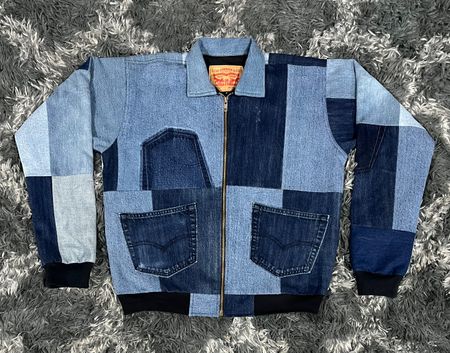Fs-35 Upcycled Levi’s Denim-Patchwork-Bomberjacke