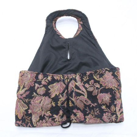 CR1018 Regal Weave Upcycled Halter Crop Top