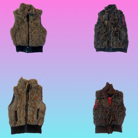 Y2K IT Girl Fur Waistcoat (TS-1765)