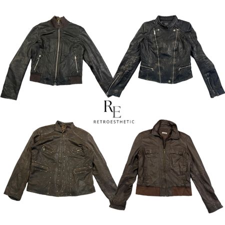 Veste en cuir Cyber Girl de l'ère Y2K RE-2623