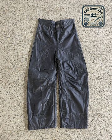 Upcycled Leather Patchwork Pants