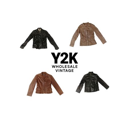 Colección de chaquetas de cuero vintage Y2K (YWV32)
