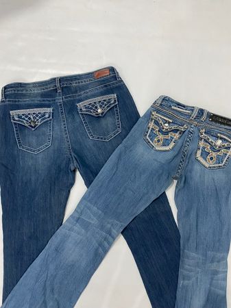 Vintage Y2K Embroidered Flare, Boot Cut Mix Jeans