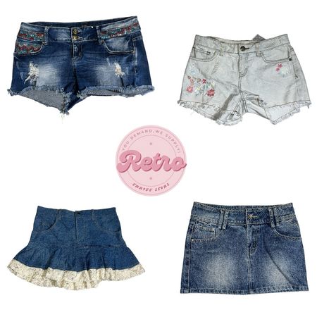 Ruffle Hem Denim Mini Skirt – Cute, Flared & Vintage Inspired Look (E)