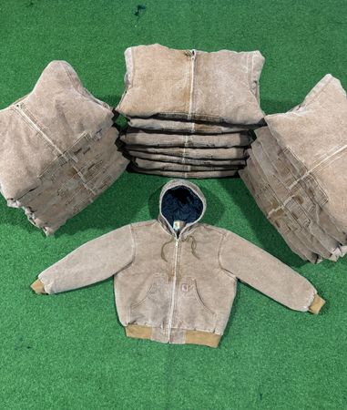 rework style acid wash brown carhartt hoodies