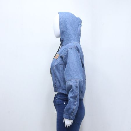 CR1027 Upcycled Denim Hooded Jacket