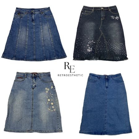 Gonne Midi in Denim Y2K Paris Hilton RE-2629