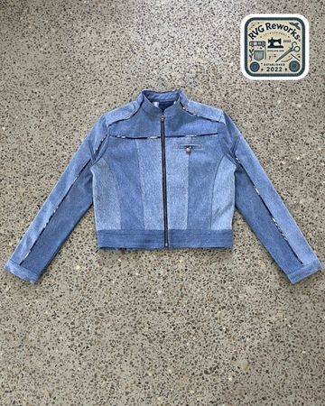 Upcycled y2k inspired Denim Motorcycle Jacket