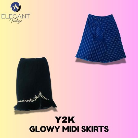 Y2K Glowy Midi Skirts - EV1558