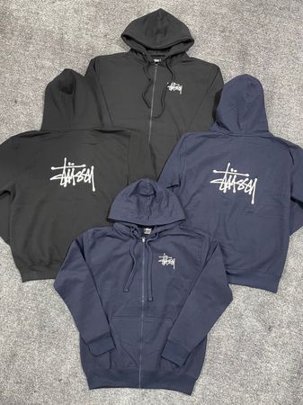 Stussy reworked style navy,black colour zipper hoodie 1312