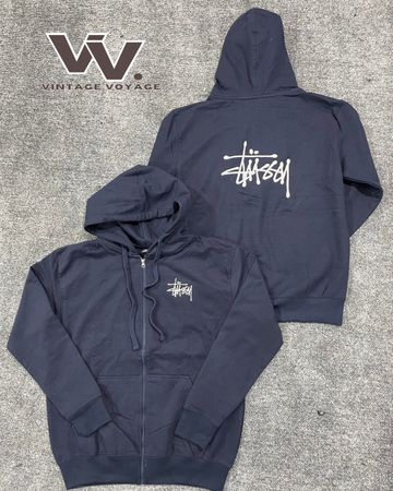 Stussy reworked style navy colour zip up hoodies 1312