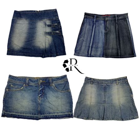 Y2K Era Cyber Girl Denim Mini Skrts RW-1360
