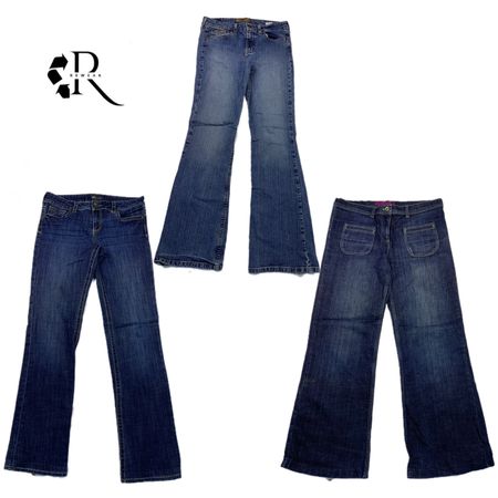 Jeans a campana in denim dell'era di Britney Y2K RW-1363