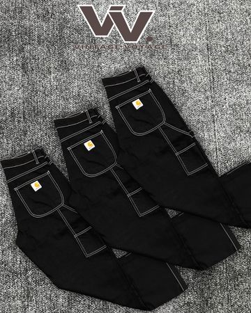 Carhartt reworked style black white stitch pants 1312