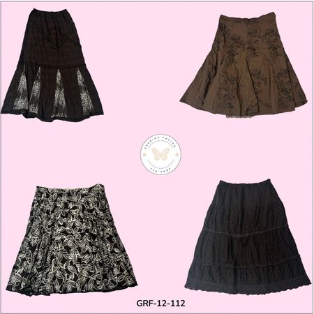 Classic Brown Cotton Skirt – Vintage Y2K Everyday Essential (GRF-12-112)