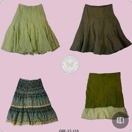 Green Cotton Skirt – Everyday Natural Essential (GRF-12-115)