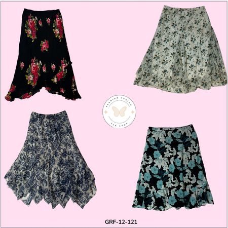 Floral Poly Skirt – Lightweight Everyday Style (GRF-12-121)