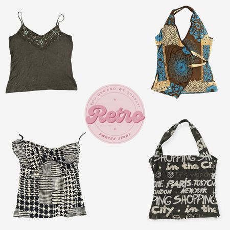 ヴィンテージブラック装飾キャミソールトップ（R）