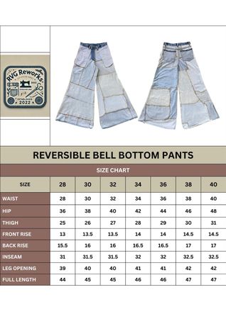 Upcycled Inside-Out Patchwork Wide Leg Jeans