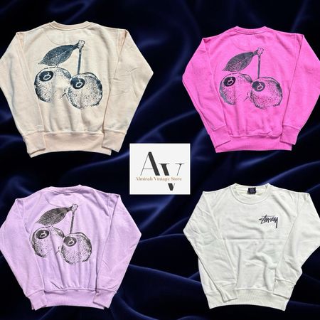 Stussy rework style cherry sweatshirts