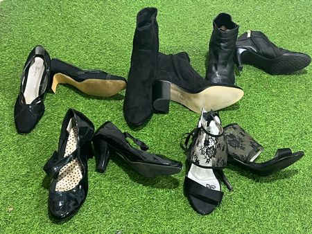 Sandales à talons hauts esthétiques noires Y2K